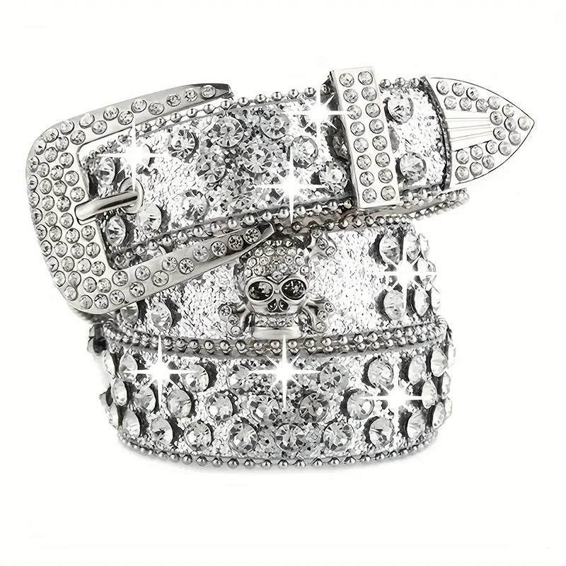 SS69 Rhinestone Western Cowgirl Belt - PU Leather Y2K Style Accessory