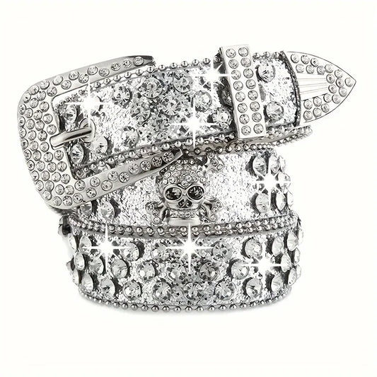 SS69 Rhinestone Western Cowgirl Belt - PU Leather Y2K Style Accessory