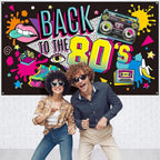 Back To 80'S Backdrop Graffiti Hip Pop Party Disco Music Photo Background Banner Graffiti Back To The 80’S Party Decorations SS69