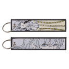 Sword Wind Legend Anime JOJO Wonderful Adventure Weaving Mark Keychain Sword Wind Legend Decorative Chain Fabric Key Pendant