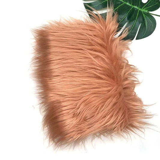 SS69 Faux Fur Fabric 8cm Long Pile 25x45cm Sheet for Cosplay and Patchwork