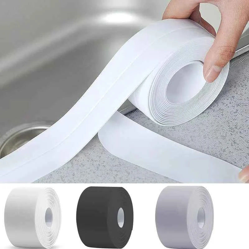 PVC Sealing Tape For Bathroom Bath Toilet Kitchen Caulk Strip Tape Self Adhesive Waterproof Wall Sticker Mold Proof Tapes