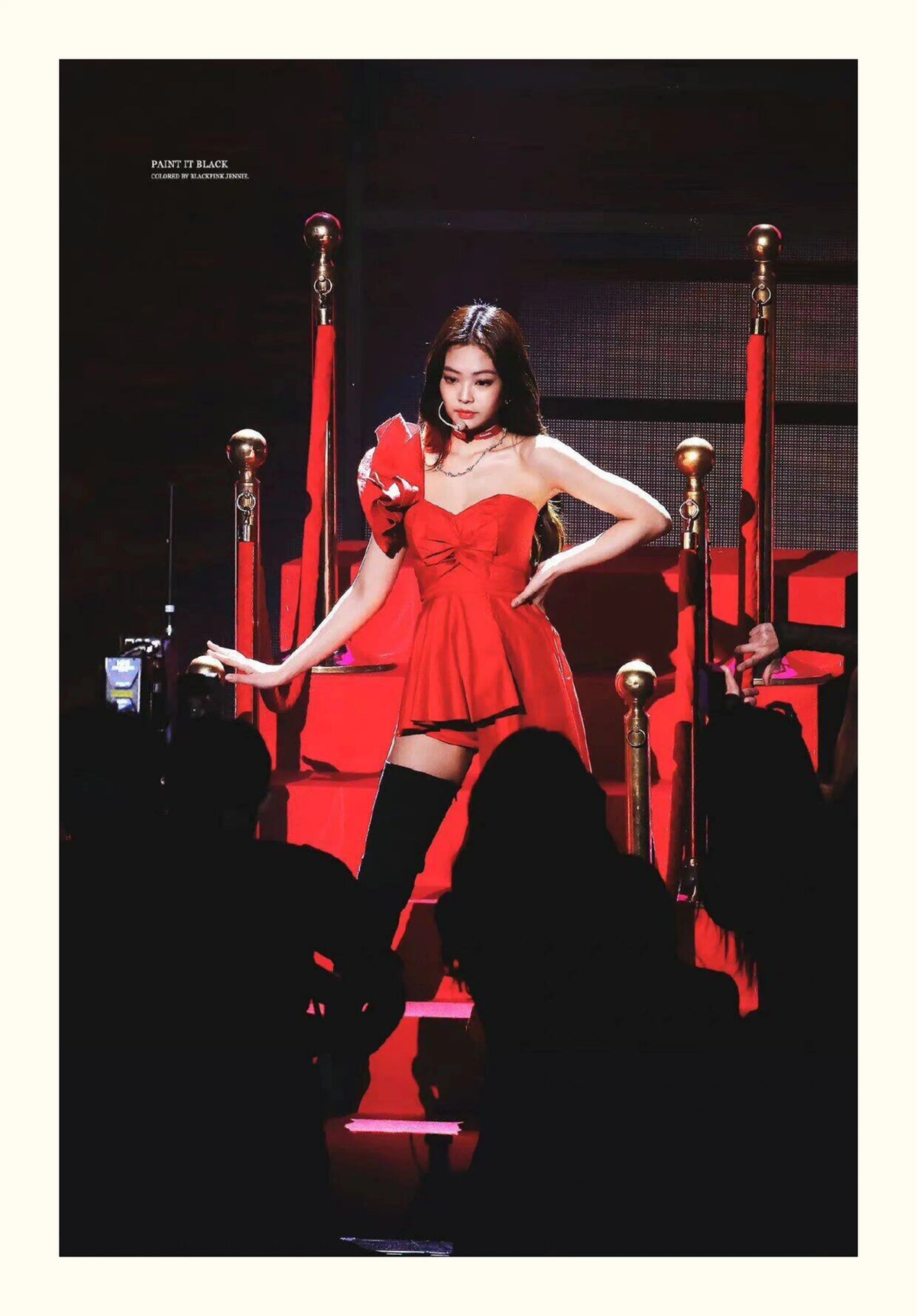 Jennie Stage Red Dress Cosplay Costume for Women