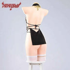 White Tiger Loli Qipao Cosplay Costume Chinese Cheongsam Outfit with Bell for Anime Halloween