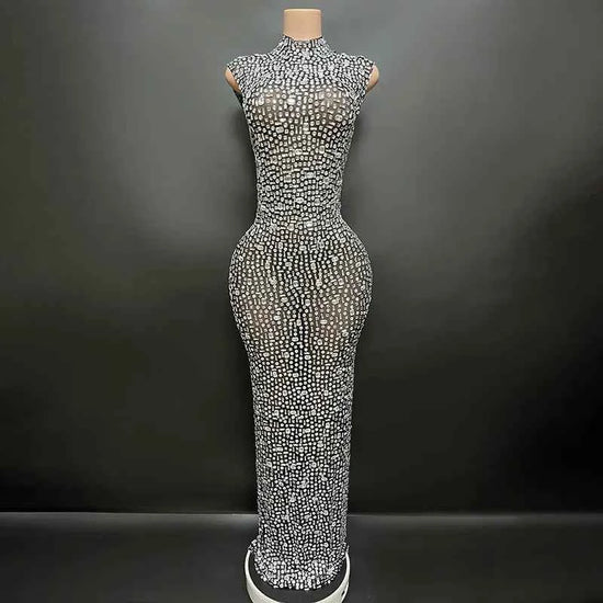 Elegant Luxury Crystal Party Dress Birthday Celebration Dress Bride Diamond Long Prom Dress Mother Formal Grand Party Dress