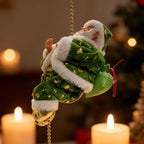 Christmas Doll Decoration Santa Claus Doll Electric Climbing Santa Claus On Beads Chain Moving Figure Hanging Xmas Ornament Gift