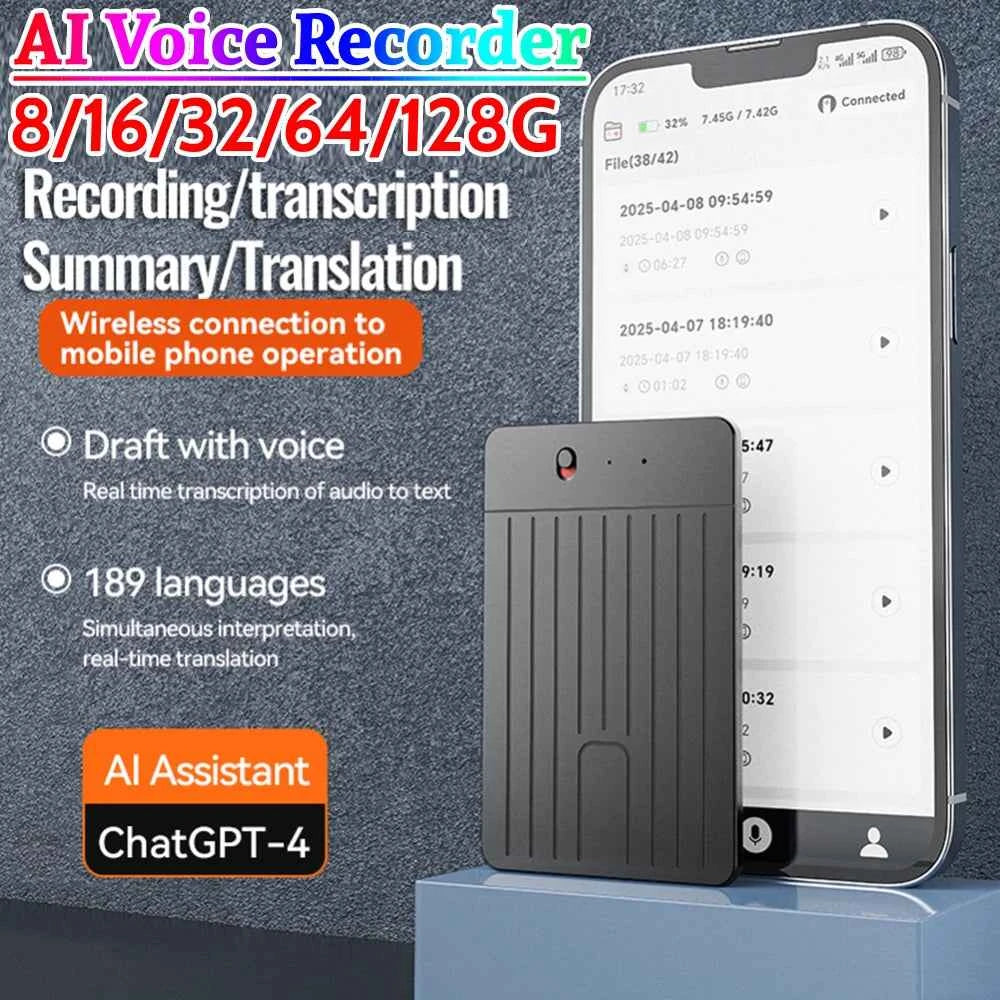 - ChatGPT-4 AI Voice Recorder LED Indicator AI Notetaking Device 500mAh ...