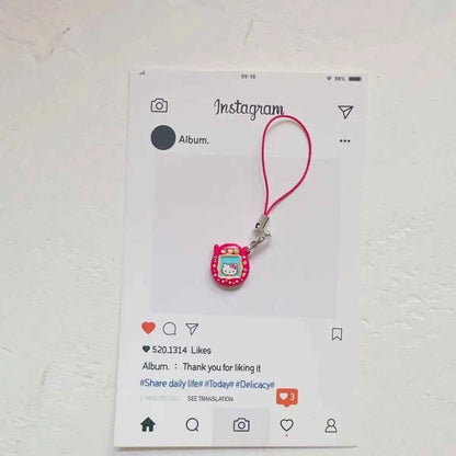 Cute Handmade Mini Tamagotchi Alloy Pendant Mobile Phone Pendant Cartoon Simulation Tamagotchi Pendant Keychain