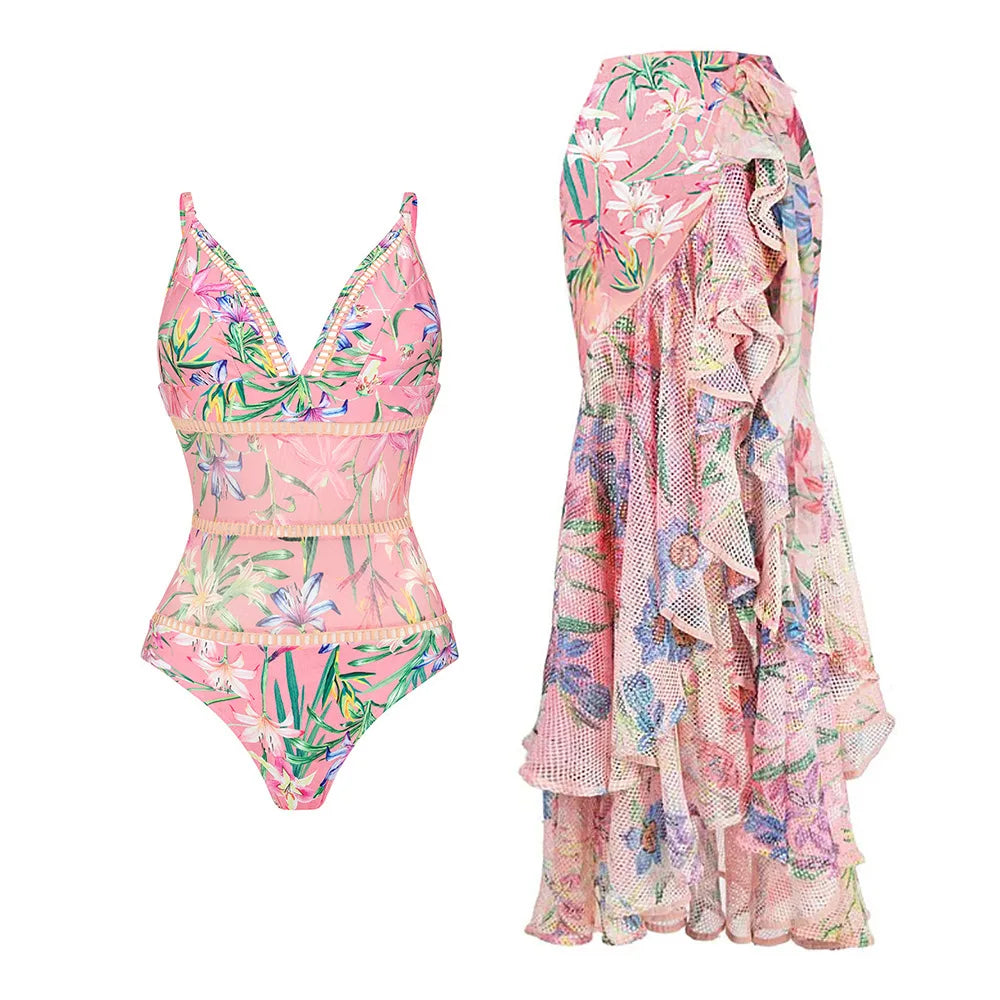 2023 New Arrival Push Up Women Bikini Set Floral Printed Ruffle Bikinis Strappy Bandage Swimwear Brazilian Biquini Bathing Suit SS69 42.69 CY2560B2 / XL