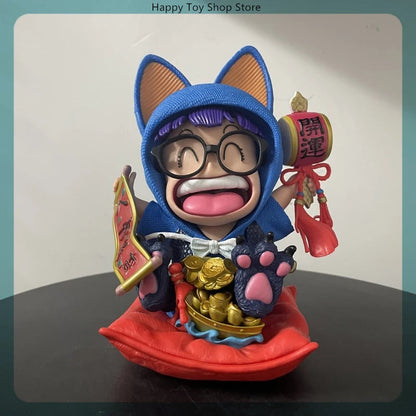 23cm Dr. Slump Arale Lucky Cat Series Cute Anime Girl Figure Model Statue Boys Collection Desktop Decoration Ornament Toys Gifs SS69