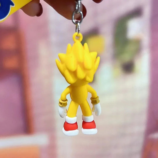 Sonic The Hedgehog Keychain Cartoon Anime Backpack Pendant Car Keyring Kawaii Key Chain Decor Accessories Toy Kids Birthday Gift SS69