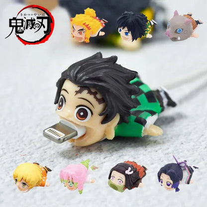 Anime Demon Slayer Charging Cord Protection Tanjirou USB Cable Case for IPhone Xiaomi Universal Protective Cover Decor Gifts SS69