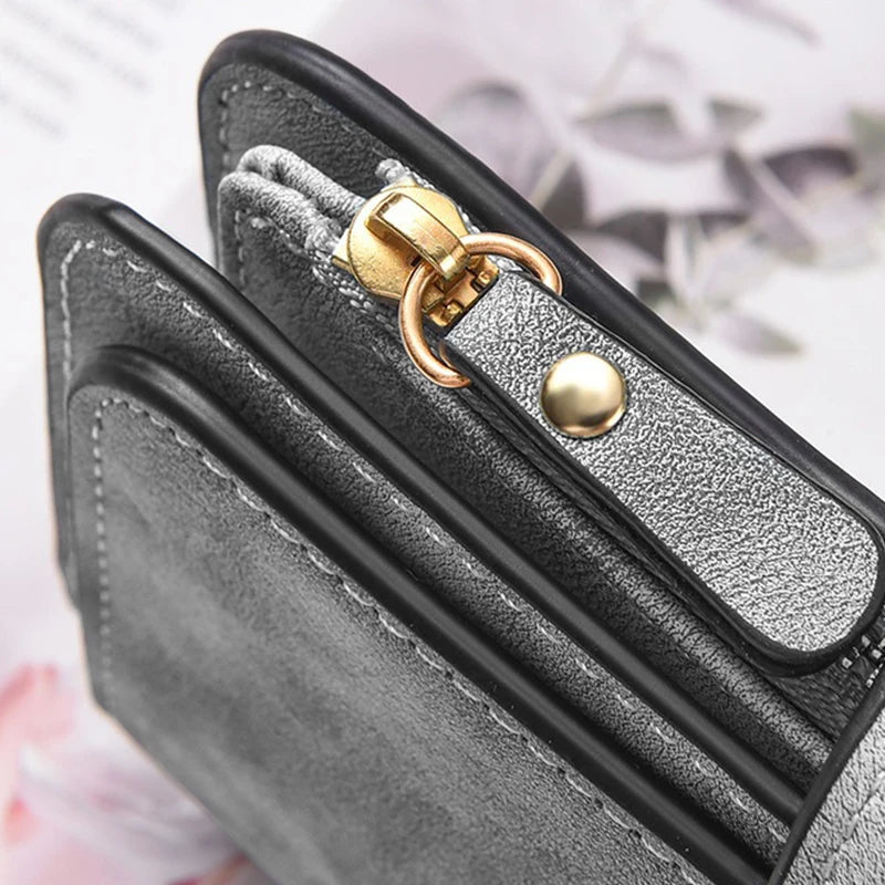 ZeAiLi Long PU Leather Clutch Wallet with Animal Paw & Butterfly Print