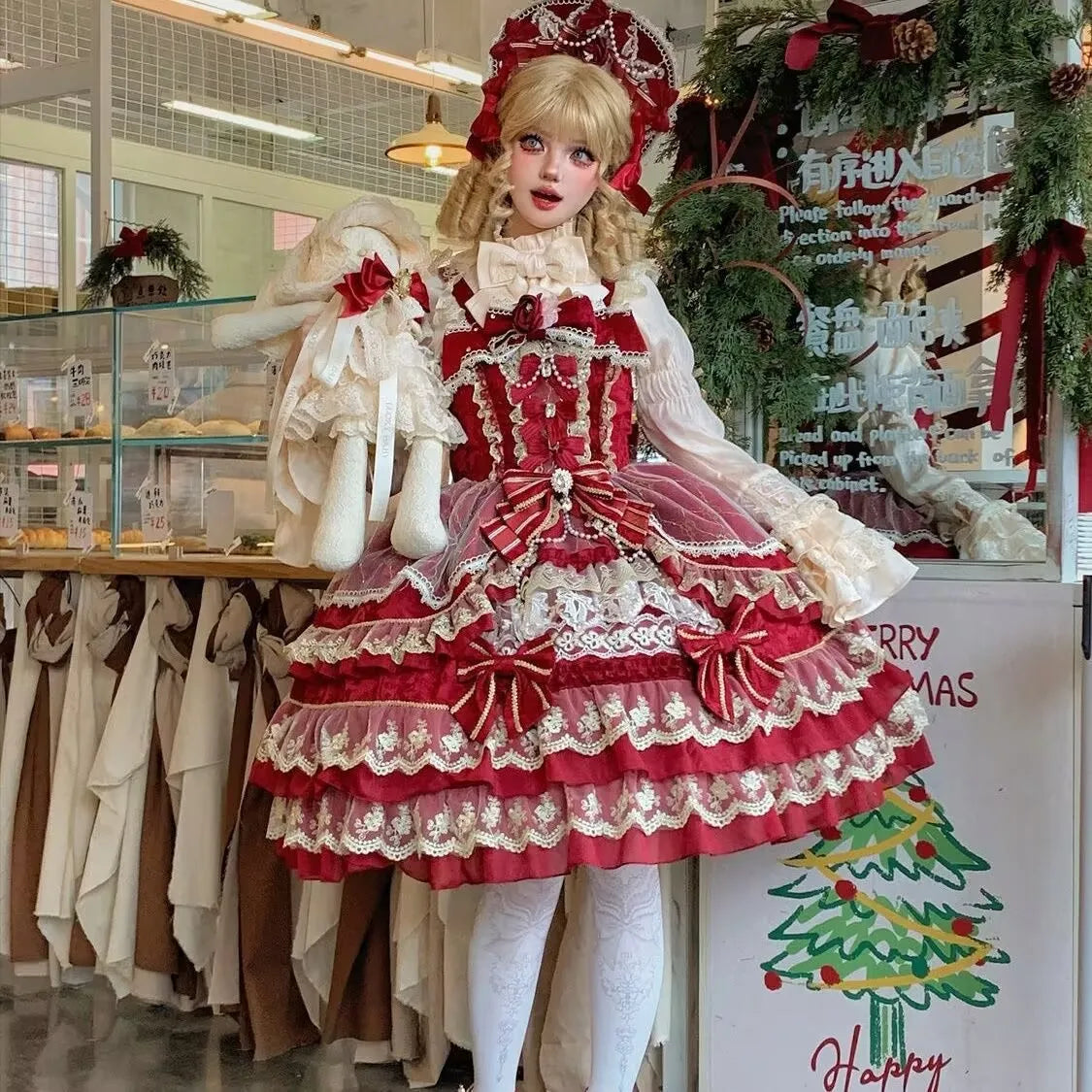 Victorian Gothic Dress Women Luxury Elegant Lolita Lace Ruffles Bow Wedding Y2k Dress Japanese Vintage Princess Party Dresses SS69