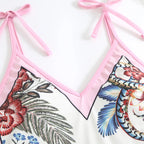2023 New Arrival Push Up Women Bikini Set Floral Printed Ruffle Bikinis Strappy Bandage Swimwear Brazilian Biquini Bathing Suit SS69