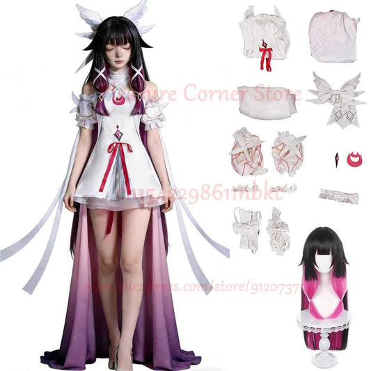 In Stock Game Genshin Impact New Arrival FES Damselette Columbina Cosplay Costume Full Set Uniform Outfits FES Columbina Cosplay