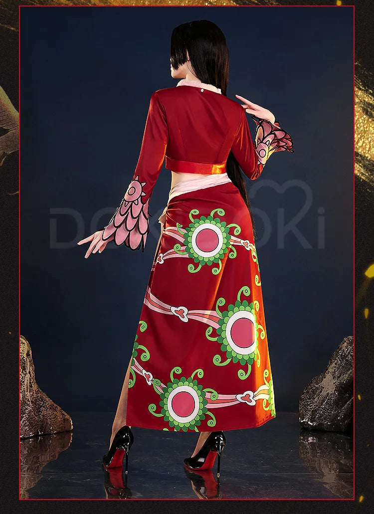 DokiDoki Boa Hancock Red Anime Cosplay Costume Set for Women