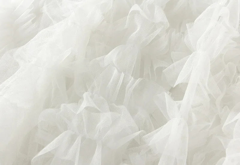 Tiered Tulle Maxi Skirt - Elegant A-Line High Waist Mesh