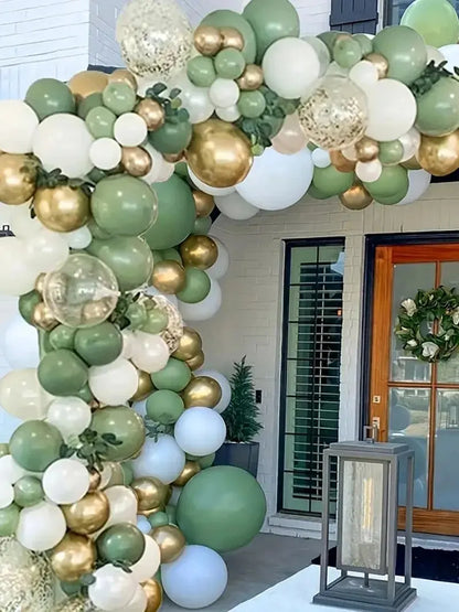 139pcs Sage Green Matte Latex Balloon Arch Kit for Birthday Party Decor