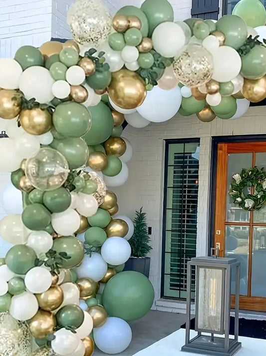 139pcs Sage Green Matte Latex Balloon Arch Kit for Birthday Party Decor