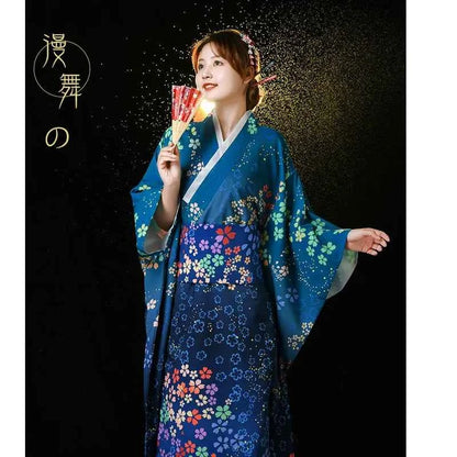 Fashion National Trends Women Sexy Kimono Yukata With Obi Novelty Evening Dress Japanese Cosplay Costume Floral One Size