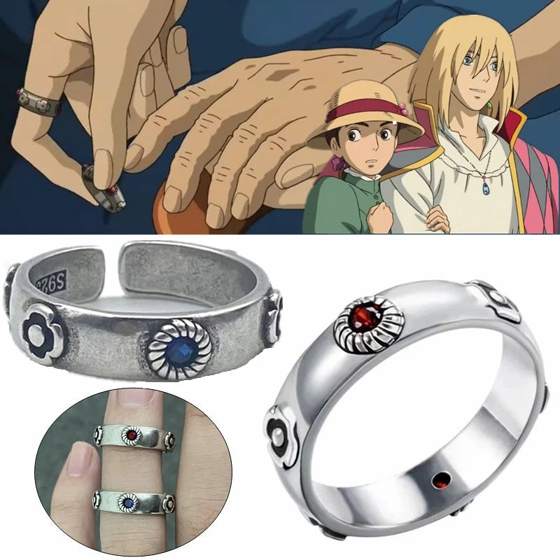 Anime Cosplay Ring Hayao Miyazaki Sophie Howl Costumes Unisex Metal Rings Jewelry Prop Accessories Gift SS69