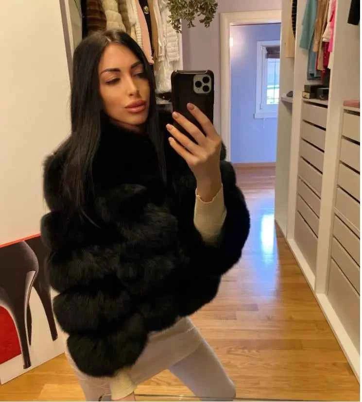 Winter Women's Cold Coat Top Fox Jackets For Women clothing Natural Real fox Fur Jacket Coats For Women Fur Jacket In Promotion