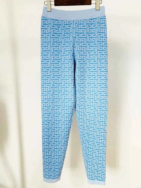 HIGH STREET Newest 2025 Designer Fashion Women's Geometric Monogram Jacquard Knit Pullover Sweater