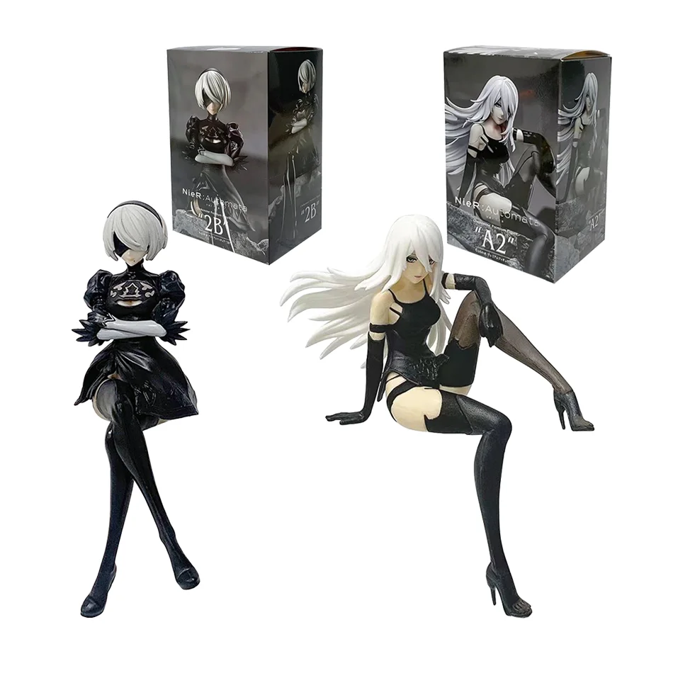 Nier Automata 2B A2 9S Sitting Position Game Figure Mechanical Lifeform Statue Collection Desktop Decoration  Toys Gifts SS69 47.69 A and C with box