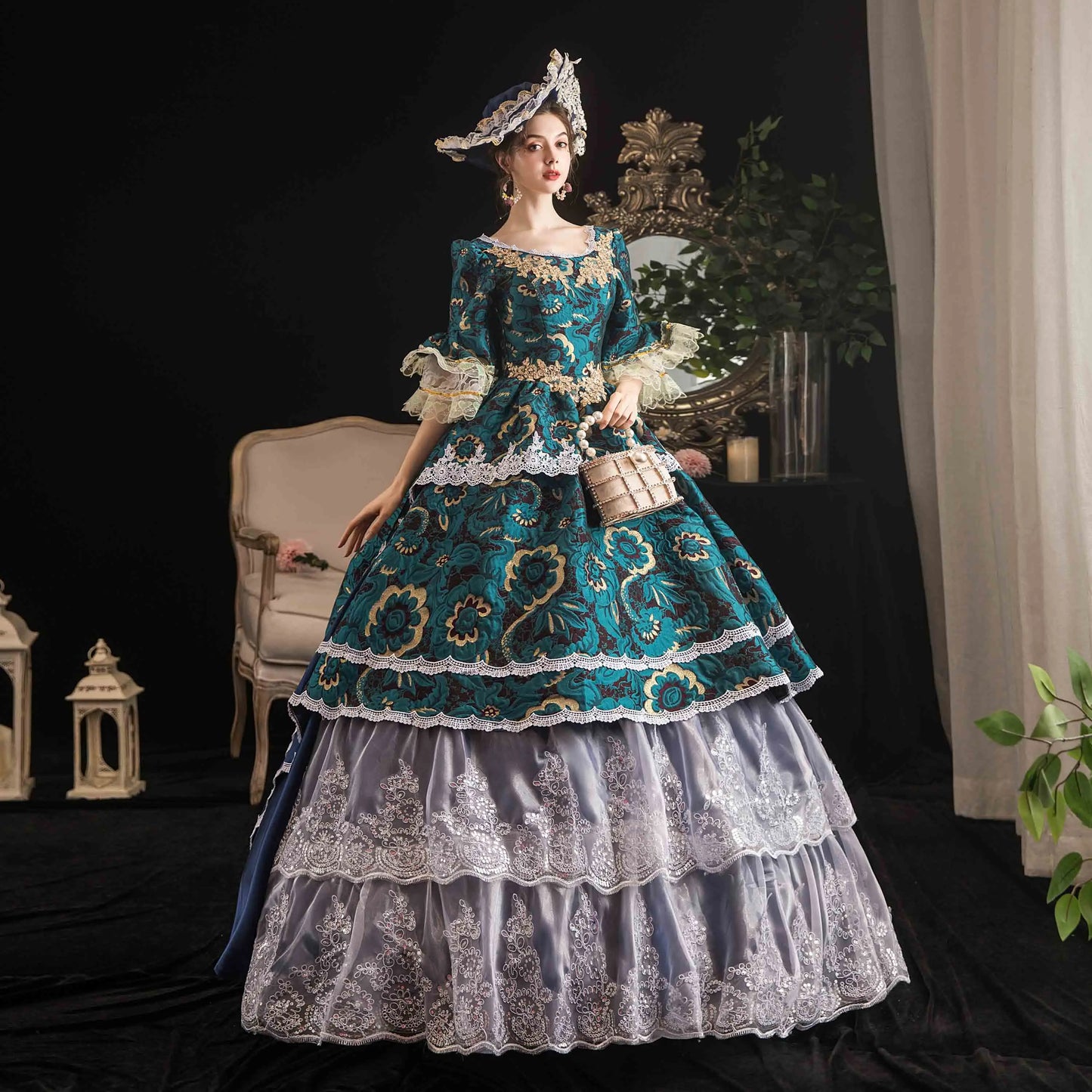 New Victorian Masquerade Ball Gown for Women, 18th Century, Marie Antoinette Costume, Historical Theater Clothing, Party Dress