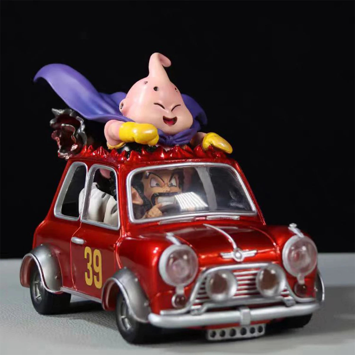 Dragon Ball Z Majin Buu Anime Figures Fat Buu Figurine Mr. Satan Drive Car 12cm Pvc Statue Model Desktop Decoration Toys Gifts SS69