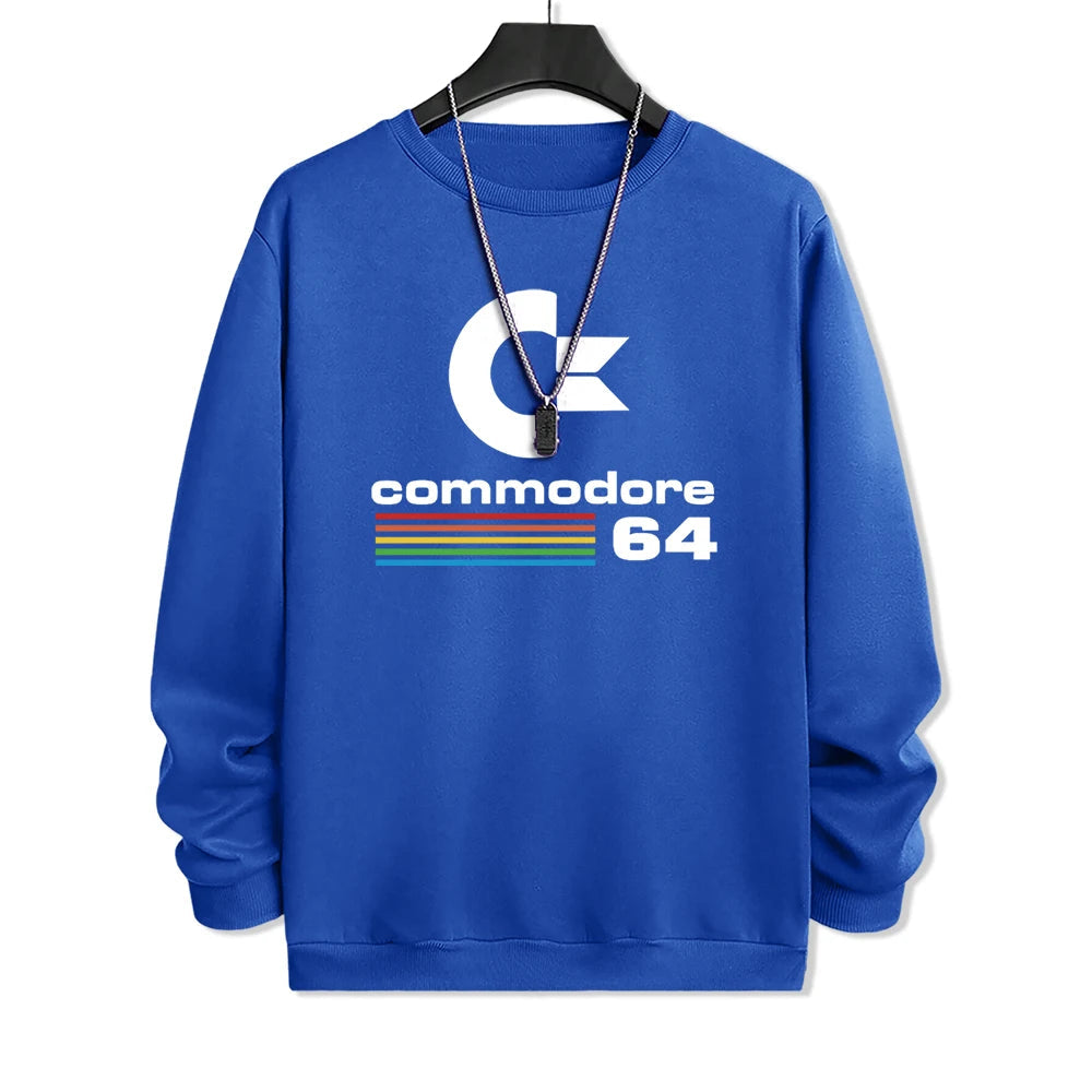 Commodore 64 Fun Logo Printed Hoodies Mens Oversized Pullover Hoody Loose Comfortable Clothes Fleece Casual Hoody Men Warm SS69 25.69 Blue / XXL