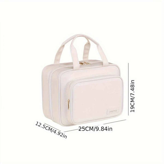 New PU Leather Hanging Cosmetic Bag For Women Portable Storage Makeup Organizer Large Capacity Travel Toiletry Storage Bags