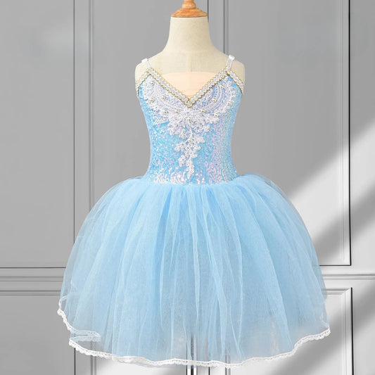 SS69 Girls Ballet Tutu Leotard Princess Performance Dance Dress Polyester