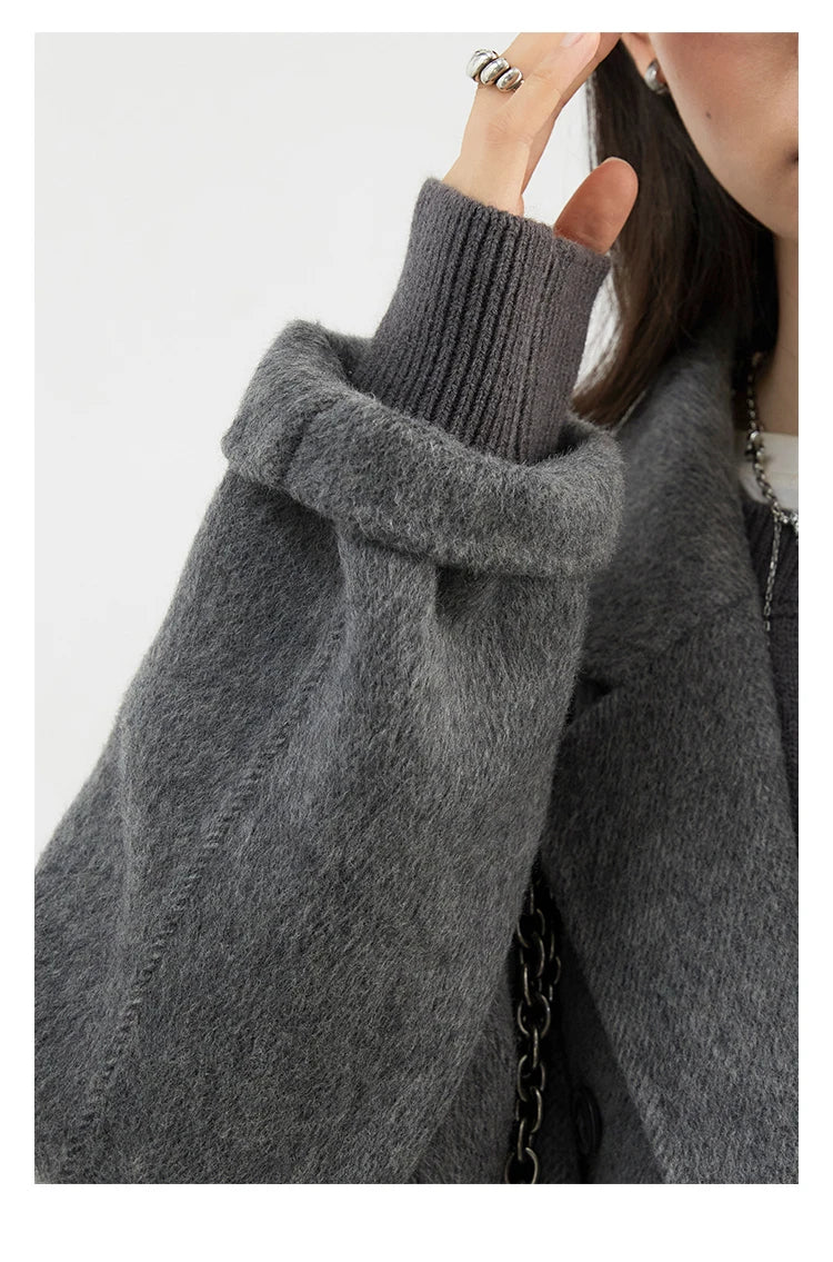 CHIC VEN Women Woolen Coat Double-breasted Basic Loose Casual Retro New Long Double-sided Female Overcoat Autumn Winter 2026
