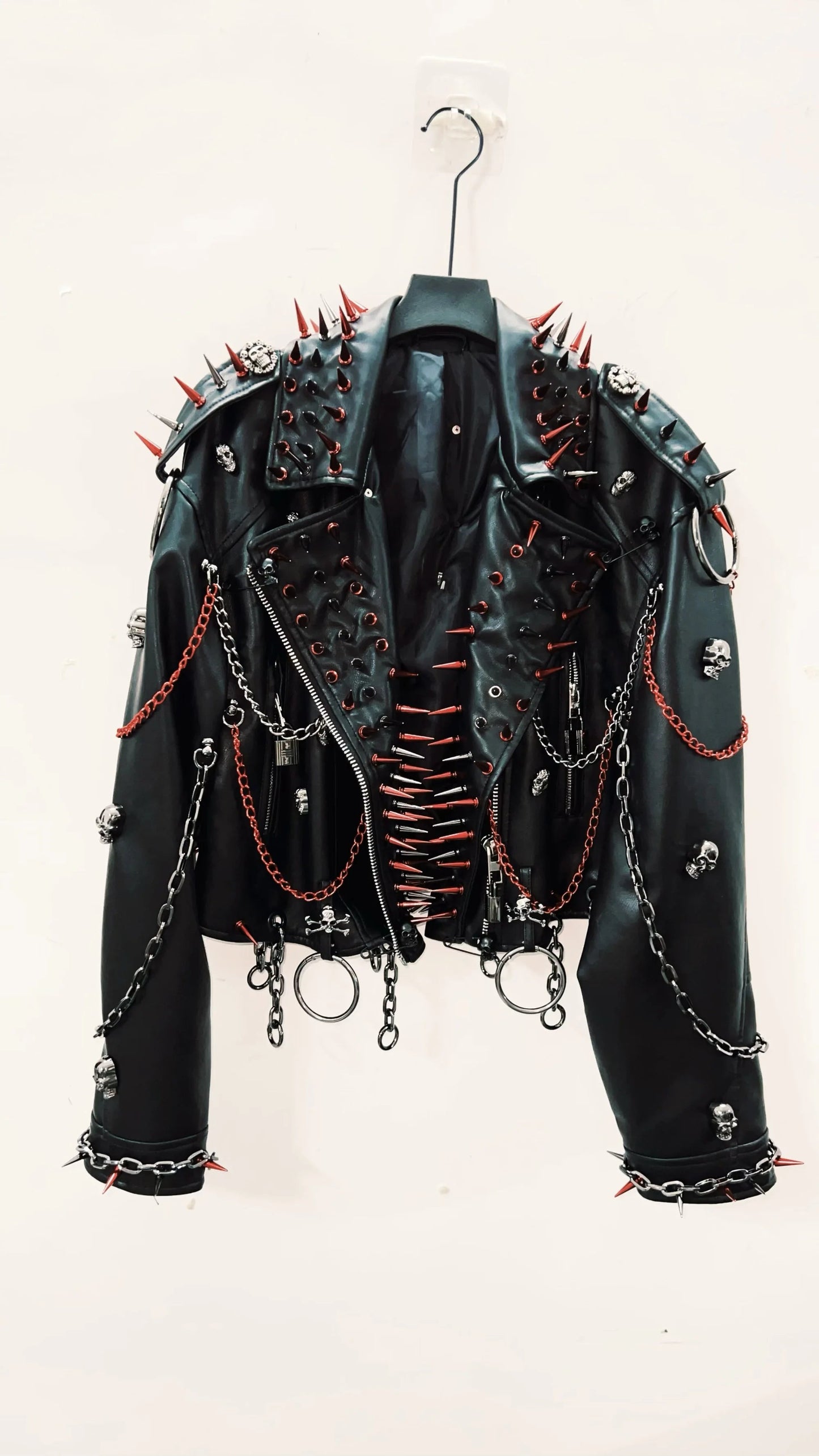 vintage Leather jacket Gothic Leather jacket Punk Leather jacketoversizeLeather jacket Rivet Leather jacket skull Leather jacket SS69