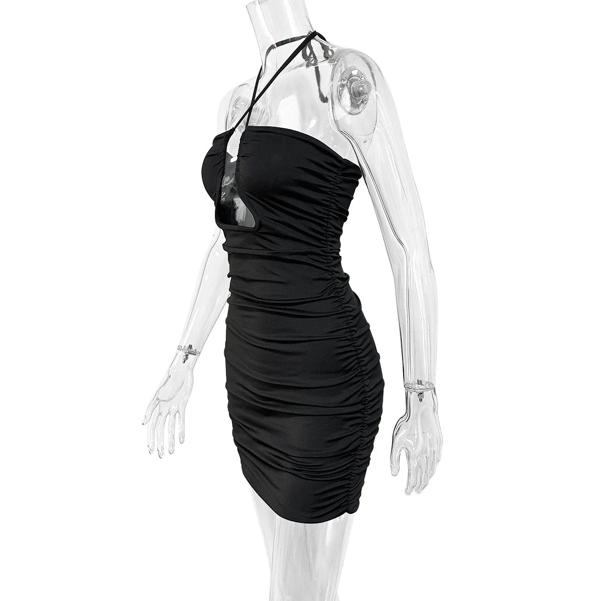 Summer Sexy Neck Lace-up Dress New Fishbone Hollow Pleated Suspender Mini Women Party Dresses Plus Size 9XL 8XL 7XL 6XL XXXXXL SS69