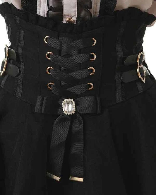 Japanese Liz New Spring Lace Edge Leather Ring High Waist Pleated Skirt Ribbon Bow Short Plaid Skirts Big Bow Lolita Blouses