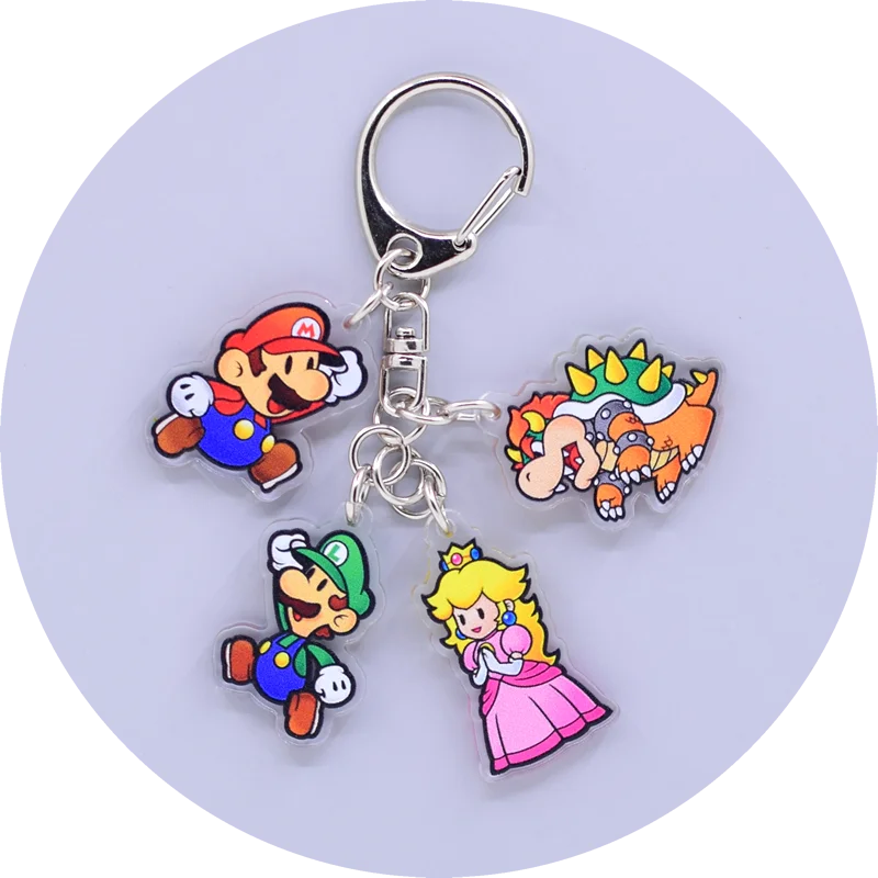 Game Anime Peripheral Keychain 10 Styles 4 in 1 Arcylic Cartoon Figures Keyrings Kawaii Key Chain Accessories SS69 6.69 10