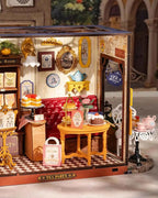Robotime Rolife DIY Miniature Dollhouse Kit Leisure Time Tea RoomCrafts Hobbies Amazing Gift for Women Children DG171