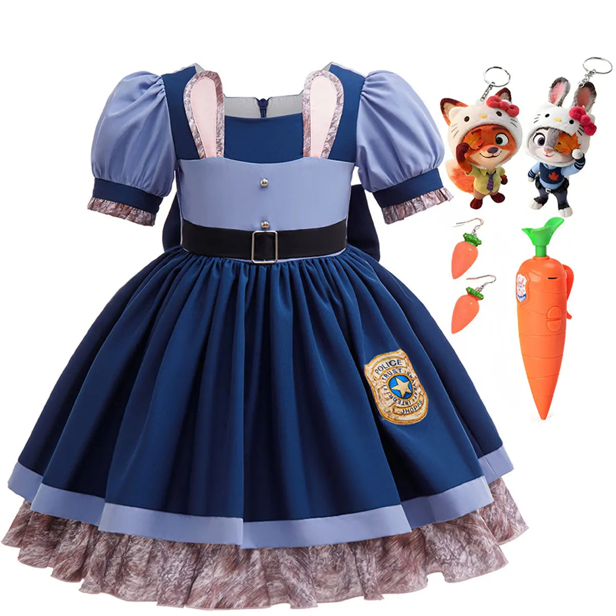 Disney Judy Hopps Zootopia 2 Police Officer Dress for Girls