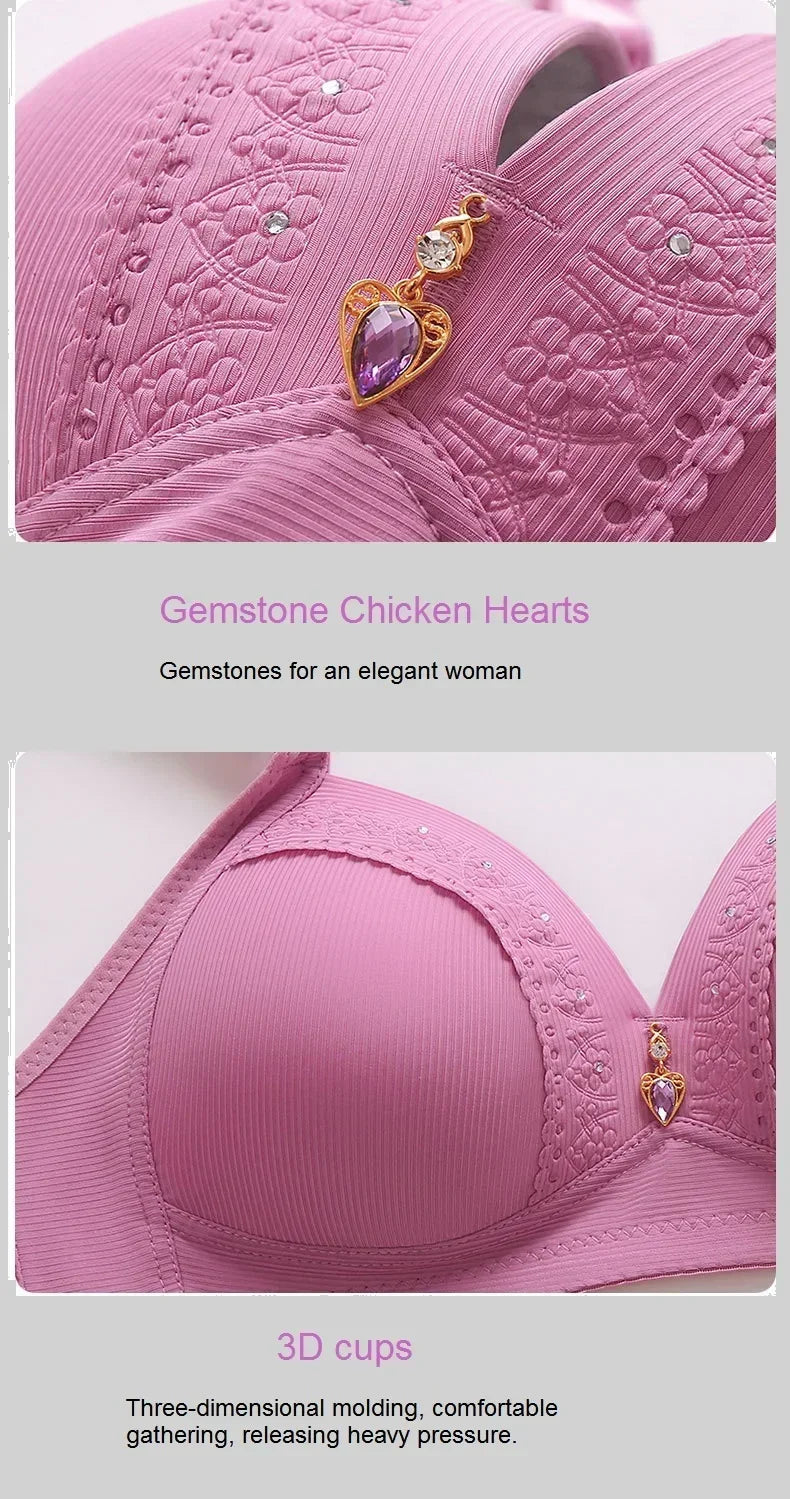 SS69 Cotton Full Cup Bra with Gathered Side Support and No Steel Ring