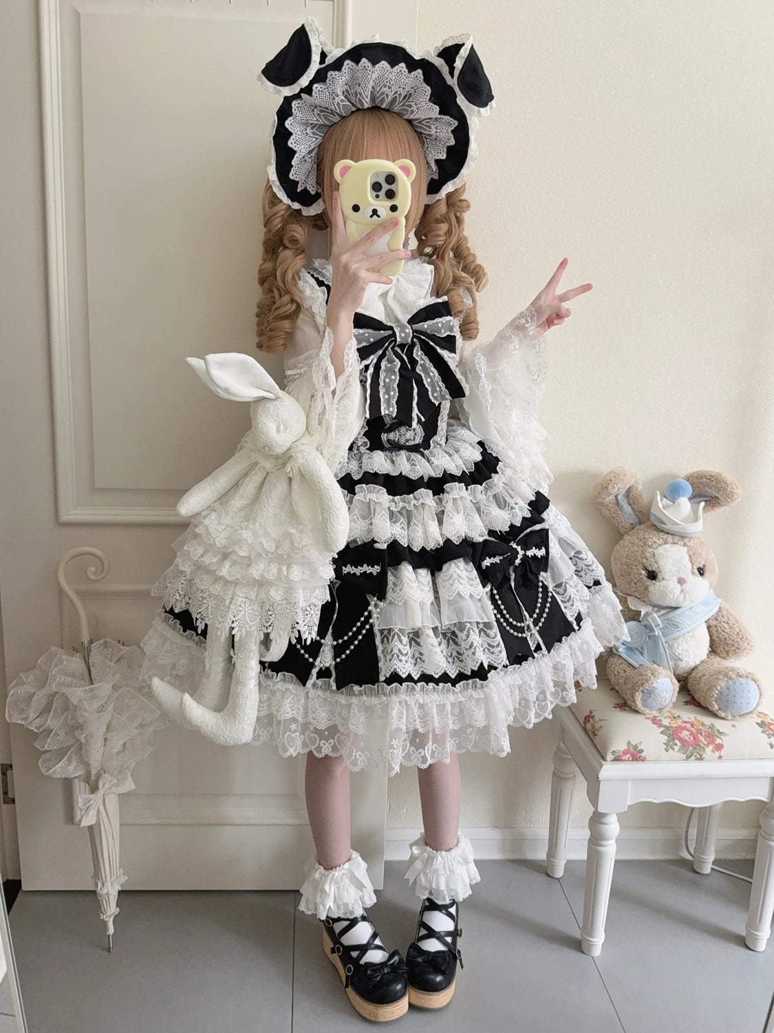 Women's Pink Lolita JSK Dress and Cape Set, A-Line Princess Outfit