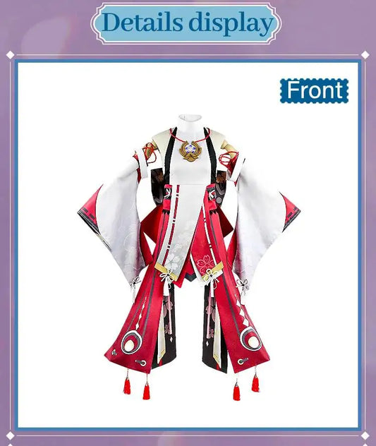 Yae Miko Anime Cosplay Costume Set Cotton Chinese Style Uniform for Women