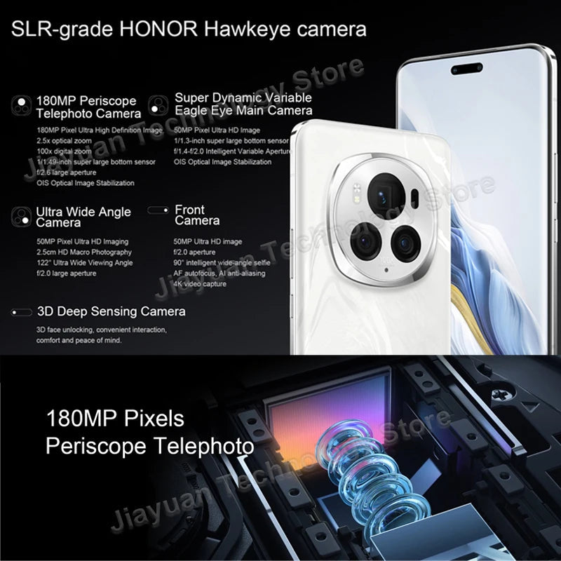 Original HONOR Magic 6 Pro 5G Mobile Phone 6.8" 120Hz Screen Snapdragon 8 Gen 3 Camera 180MP Battery 5600mAh GMS Smartphone SS69