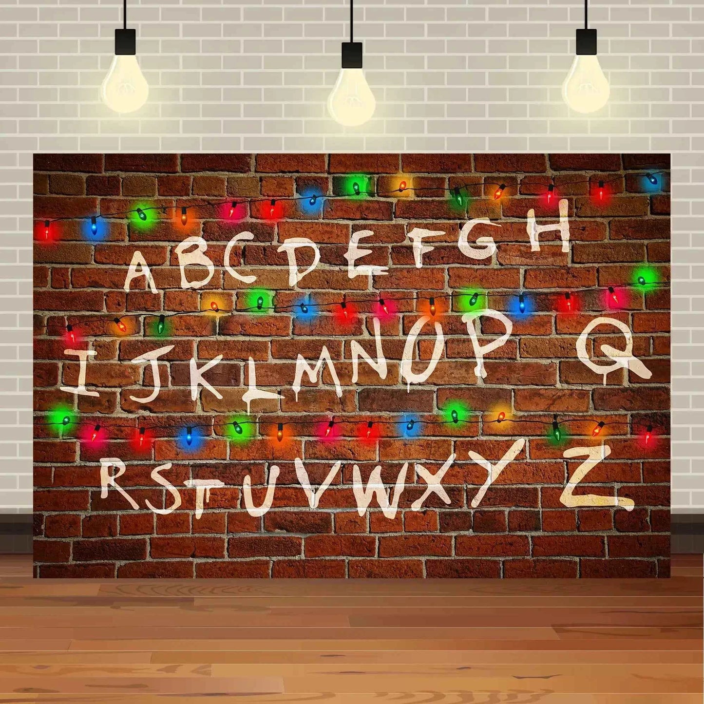 American TV Stranger Theme Background Lights Alphabet Episode Series Vinyl Banner Party Decoration Supplies Photo Prop Baby Gift