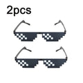 Pixelated Sunglasses with Mirror Lenses - Vintage Rimless Shades