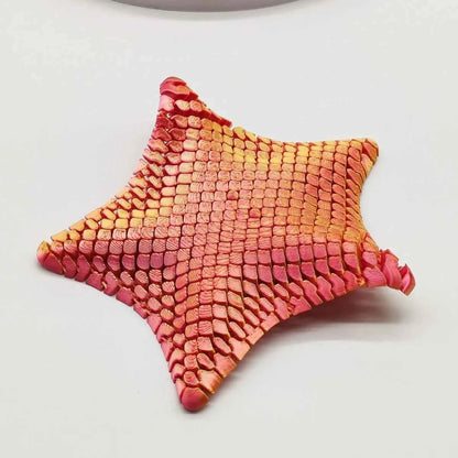 3D Printed Starfish Ornament 12cm Marine Animal Decor Ocean Themed Desk Toy Movable Joints Stress Relief Home Office Gift