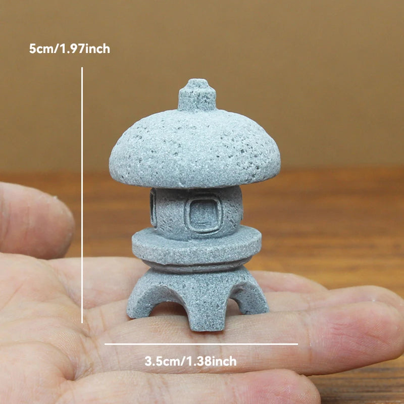 Miniature Sandstone Zen Tower for Bonsai Garden & Fish Tank
