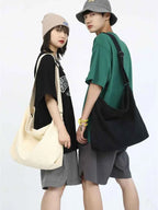 Simple Shoulder Bags Men Solid Cleanfit Unisex Bolsos Vintage Thicken Autumn Japanese Harajuku Canvas Large Capacity Handbags